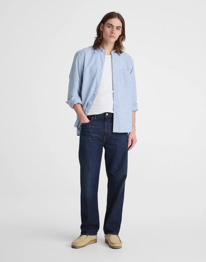 The Allday Shirt in Indigo Stripe
