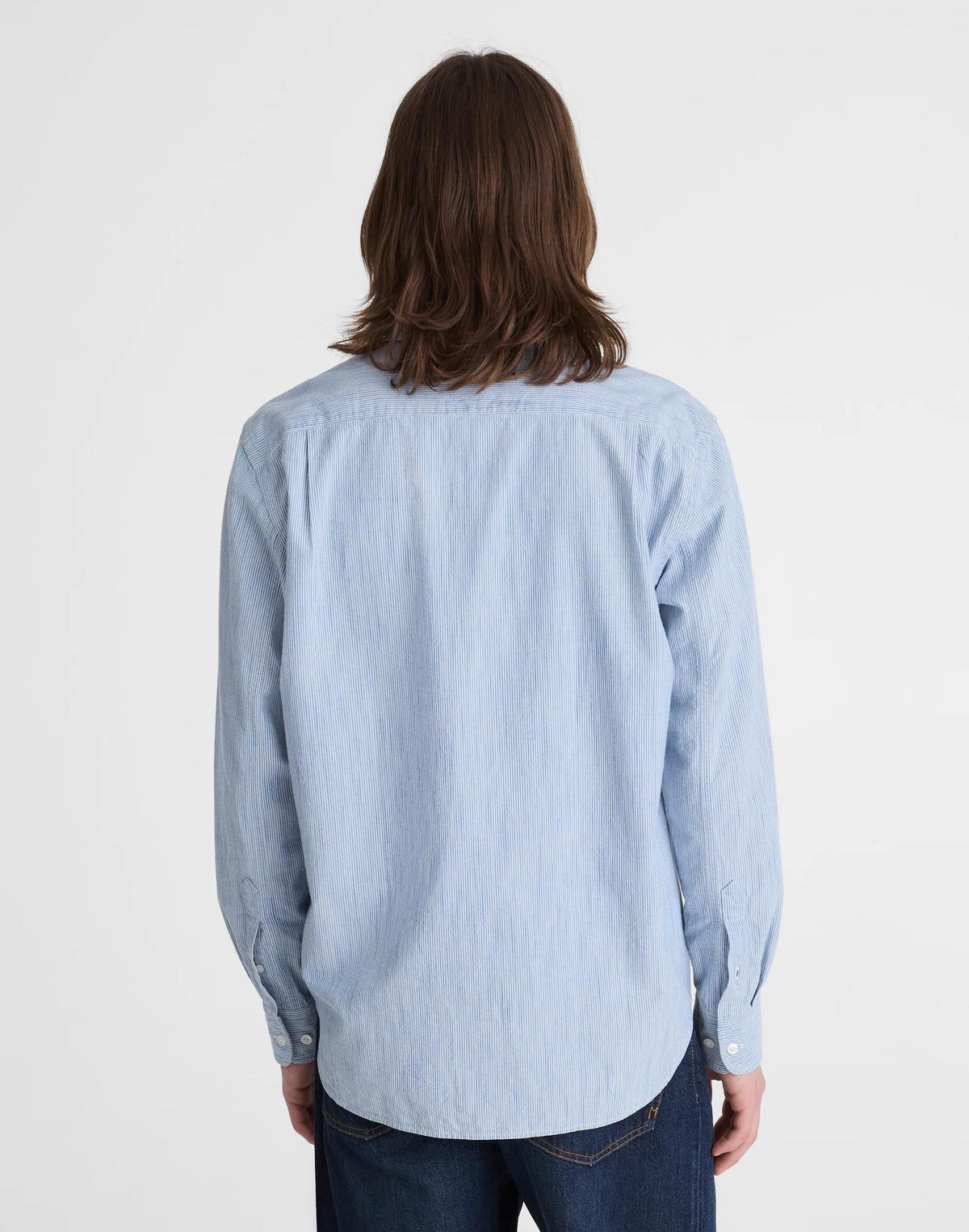 The Allday Shirt in Indigo Stripe