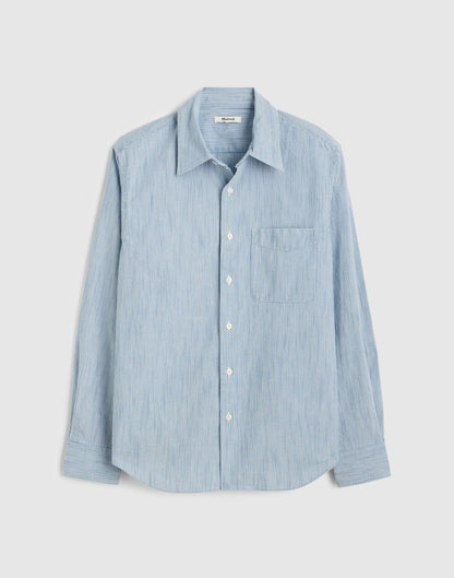The Allday Shirt in Indigo Stripe