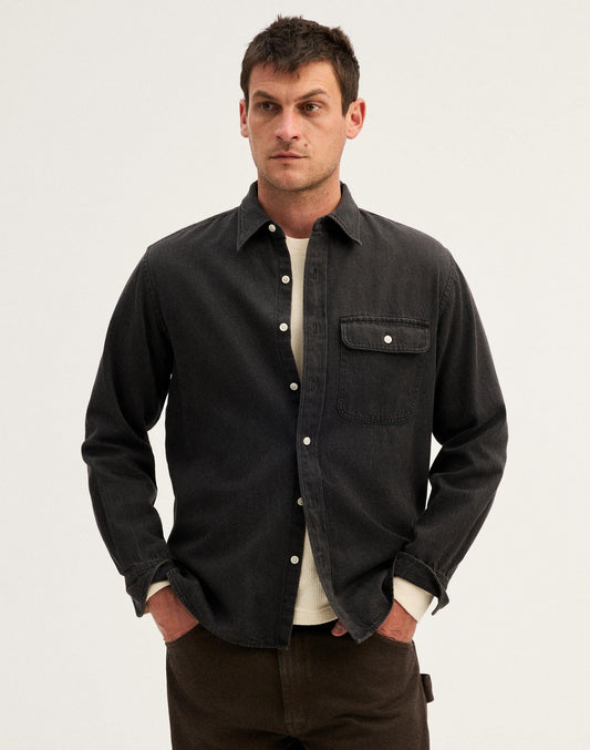 Single-Pocket Shirt in SoftFade Denim