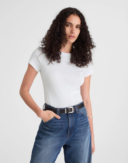 The '90s Crewneck Tee in Compact Cotton