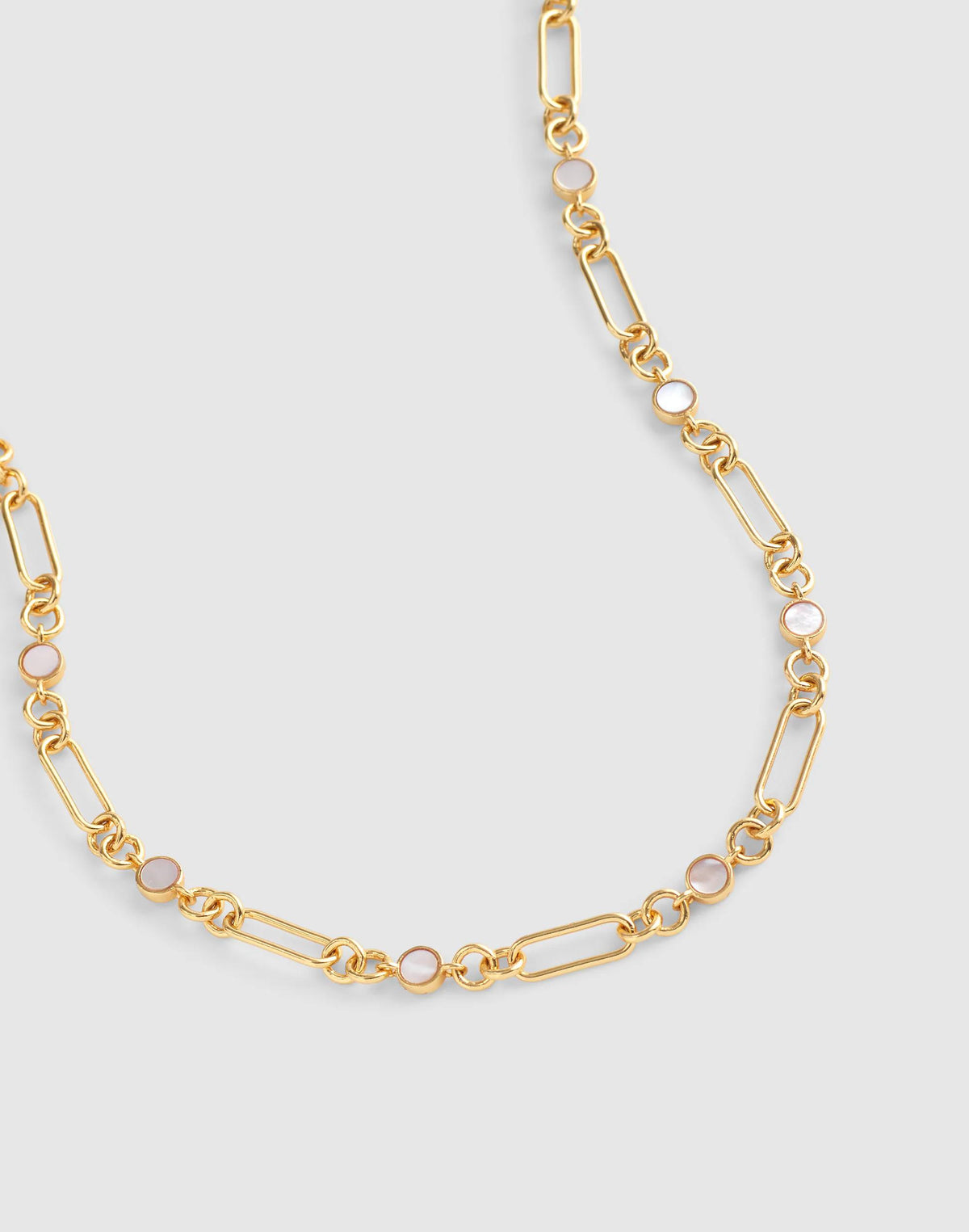 Mother-of-Pearl Mixed-Link Chain Necklace