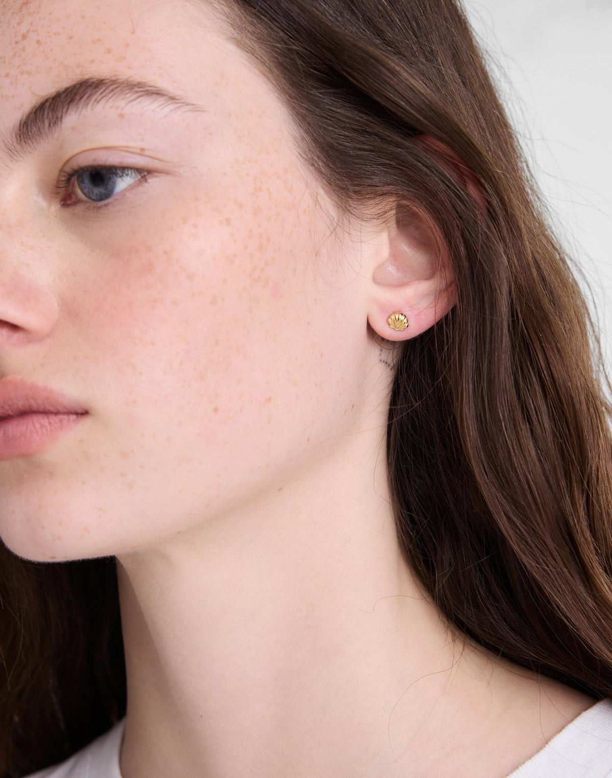 Demi-Fine Shell Stud Earrings