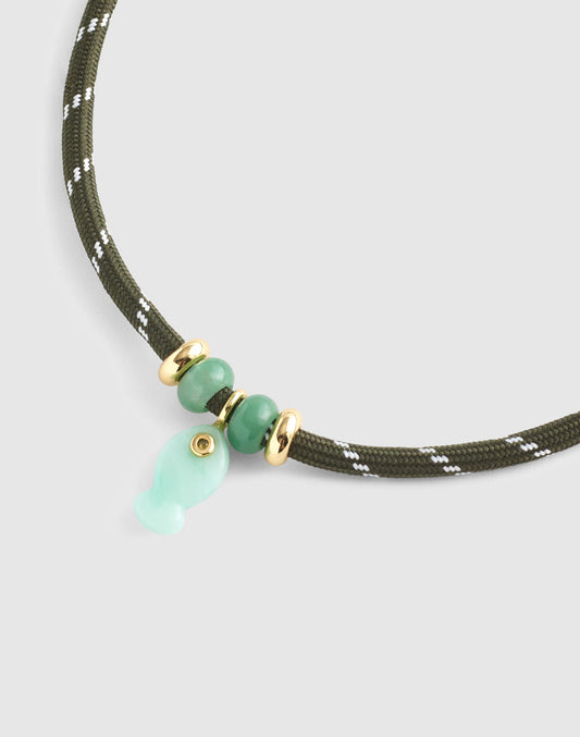 Semiprecious Paracord Charm Necklace