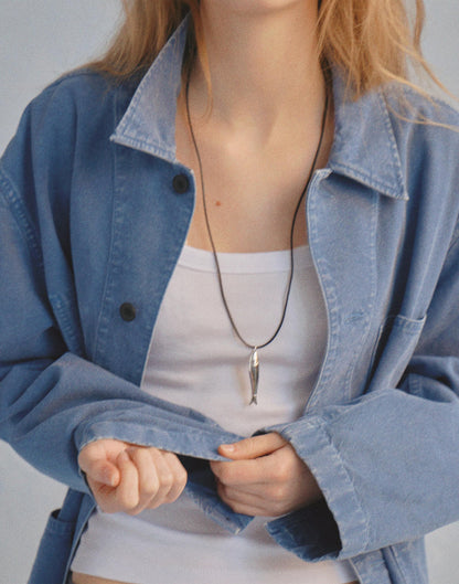 Fish Pendant Cord Necklace