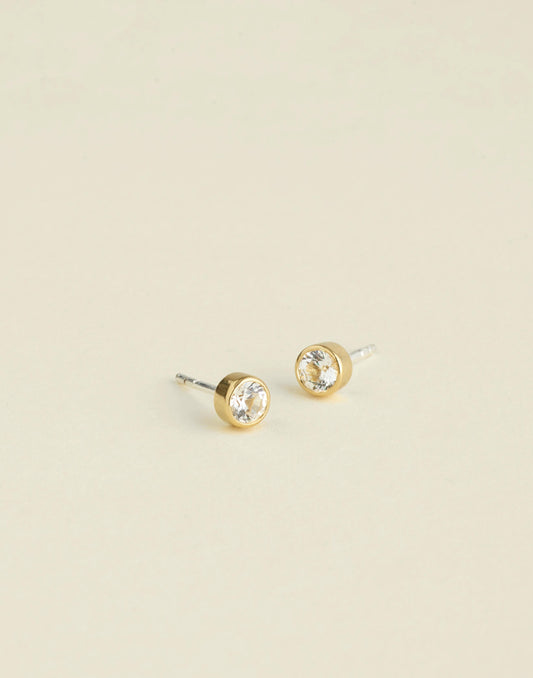 Demi-Fine Bezel Set Crystal Stud Earrings