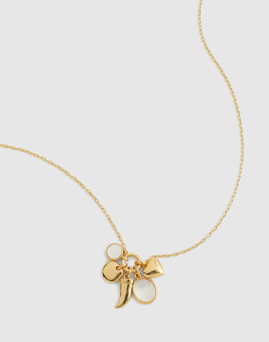 Mother-of-Pearl Charm Chain Necklace