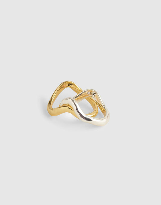 Hammered Sculptural Stacking Ring Set